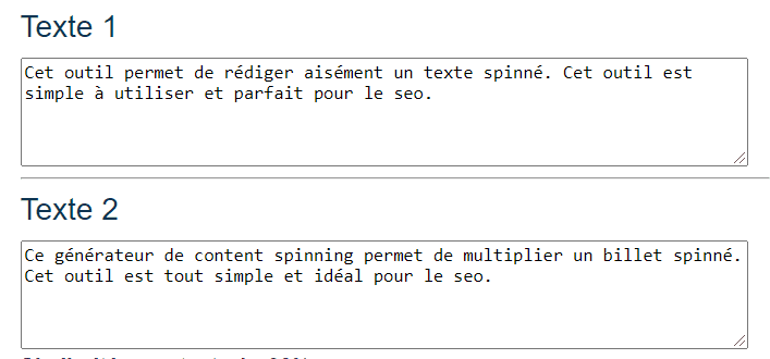 Exemple d'outil de content spinning