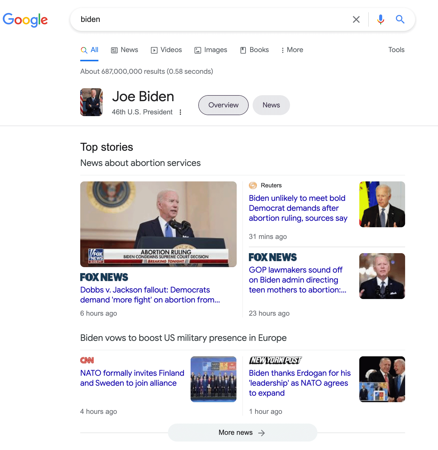 Bloc À la une avec icône étoile sources préférées Google