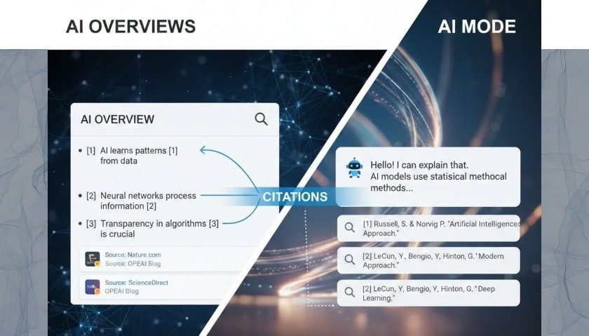 Capture AI Overviews Google citant une source éditoriale française identifiée