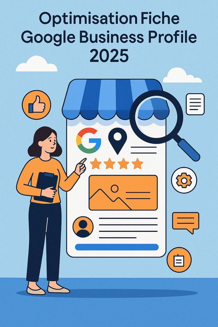 Interface de gestion d'une fiche Google Business Profile affichant le bug WhatsApp